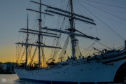 Sailing Ship Masts at Sunset