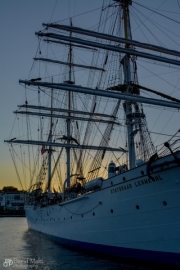 Sailing Ship Masts at Sunset