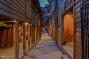 Bryggen Norway at Dusk