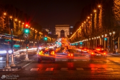 Traffic at Night on Champs Elysees